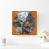 Horloge Carrée Moteur de train diesel classique (Maison)