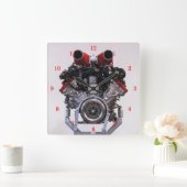 Horloge Carrée Moteur V8 puissant (Maison)