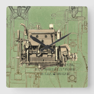 Horloge Carrée Moteur Wisconsin Milwaukee Wisconsin Moteur à gaz