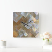 Horloge Carrée Mother of Pearl Capiz Weave (Maison)