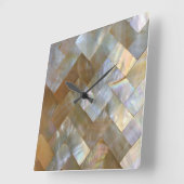Horloge Carrée Mother of Pearl Capiz Weave (Angle)