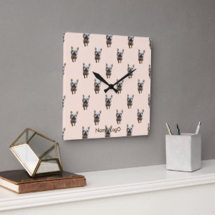 Horloge Carrée motif_1_bulldog_1