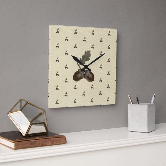 Horloge Carrée motif_3_acorn_1 (Bureau)