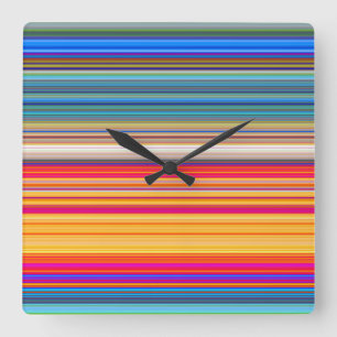 Horloge Carrée Motif à bandes multiples