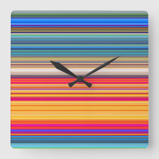 Horloge Carrée Motif à bandes multiples (Recto)