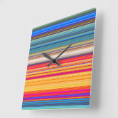 Horloge Carrée Motif à bandes multiples (Angle)