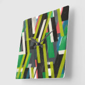 Horloge Carrée Motif à flux de suspension diagonal (Angle)