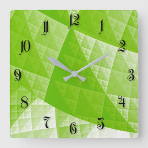 Horloge Carrée Motif abstrait de verdure