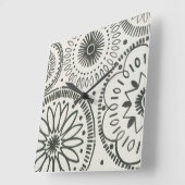 Horloge Carrée Motif Abstrait Kami (Angle)