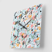 Horloge Carrée motif Abstrait, motif d'automne (Angle)