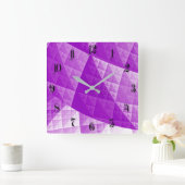 Horloge Carrée Motif abstrait violet (Maison)