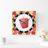 Horloge Carrée Motif Apple Jumble (Maison)