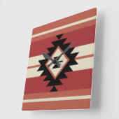 Horloge Carrée Motif Aztec (Angle)