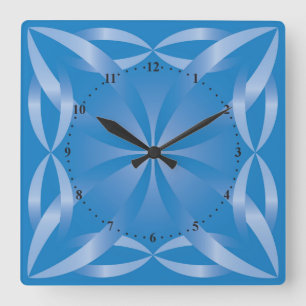Horloge Carrée motif bleu topaz