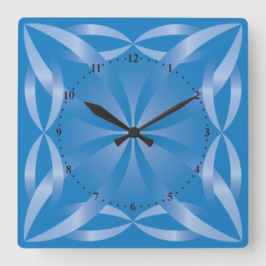 Horloge Carrée motif bleu topaz (Recto)