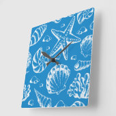 Horloge Carrée Motif Blue Beach (Angle)