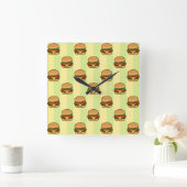 Horloge Carrée Motif Burger (Maison)
