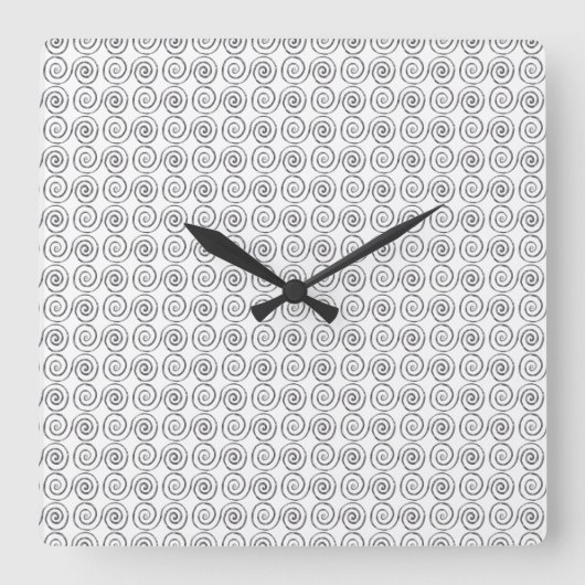 Horloge Carrée Motif celtique à double spirale (Recto)