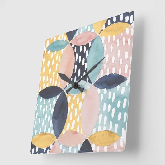 Horloge Carrée Motif circulaire Abstrait (Angle)