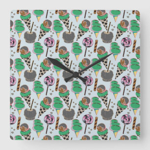 Horloge Carrée Motif crème glacée   motif Lollies   lollipop 30