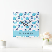 Motif De Baleines, Baleines Bleues, Votre Nom