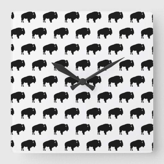 Horloge Carrée motif de bison (Recto)