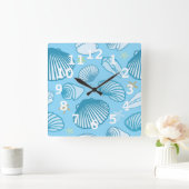 Horloge Carrée Motif de bleu d'océan (Maison)