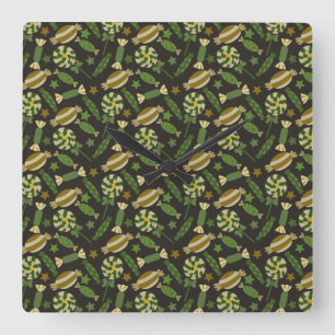 Horloge Carrée Motif de bonbons   motif Lollies   lollipop 44