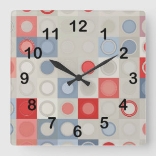 Horloge Carrée Motif de cercles