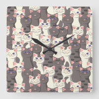 Motif de chats blancs et gris