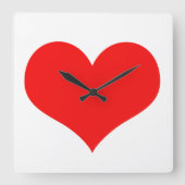 Horloge Carrée Motif de coeur Rouge blanc mignon cadeau Saint Val (Recto)