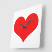 Horloge Carrée Motif de coeur Rouge blanc mignon cadeau Saint Val (Angle)