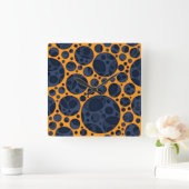 Horloge Carrée Motif de conception de trous de lave Abstraits (Maison)