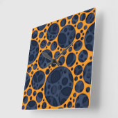 Horloge Carrée Motif de conception de trous de lave Abstraits (Angle)