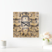 Horloge Carrée Motif de coque Tortoise (Maison)