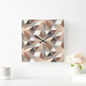 Horloge Carrée Motif de couleurs naturelles géométriques (Maison)