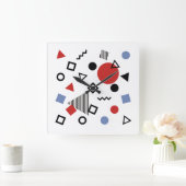 Horloge Carrée Motif de design Retro Memphis (Maison)