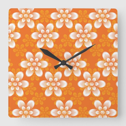 Horloge Carrée Motif de fleurs (Recto)