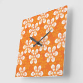 Horloge Carrée Motif de fleurs (Angle)