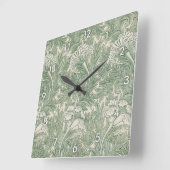 Horloge Carrée Motif de fleurs, William Morris (Angle)