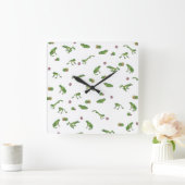 Horloge Carrée Motif de grenouille verte (Maison)