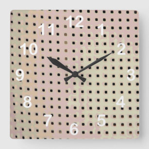 Horloge Carrée Motif de grille à partir d'une chaise
