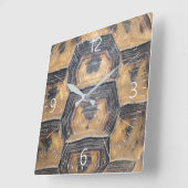 Horloge Carrée Motif de la tortue (Angle)