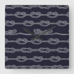 Horloge Carrée Motif de noeuds marin