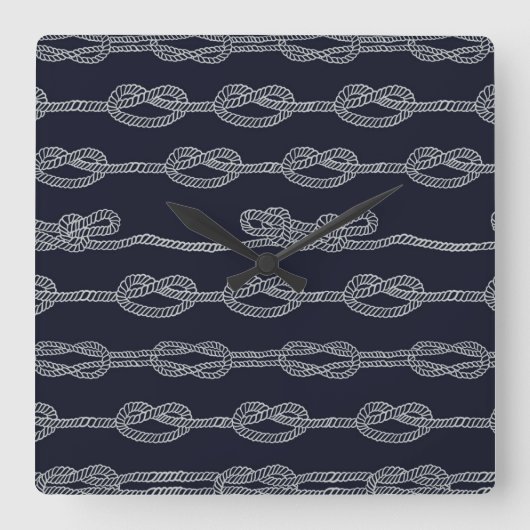 Horloge Carrée Motif de noeuds maritimes (Recto)