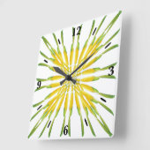 Horloge Carrée Motif de peinture à l'aquarelle de citron (Angle)