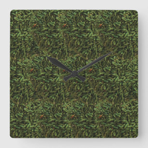 Horloge Carrée Motif de poivre chili vert