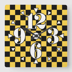 Horloge Carrée Motif de tableau de bord.