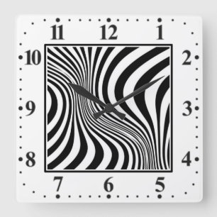 Horloge Carrée Motif de texture d'impression de peau de zèbre