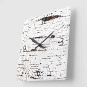 Horloge Carrée Motif d'écorce de bouleau (Angle)